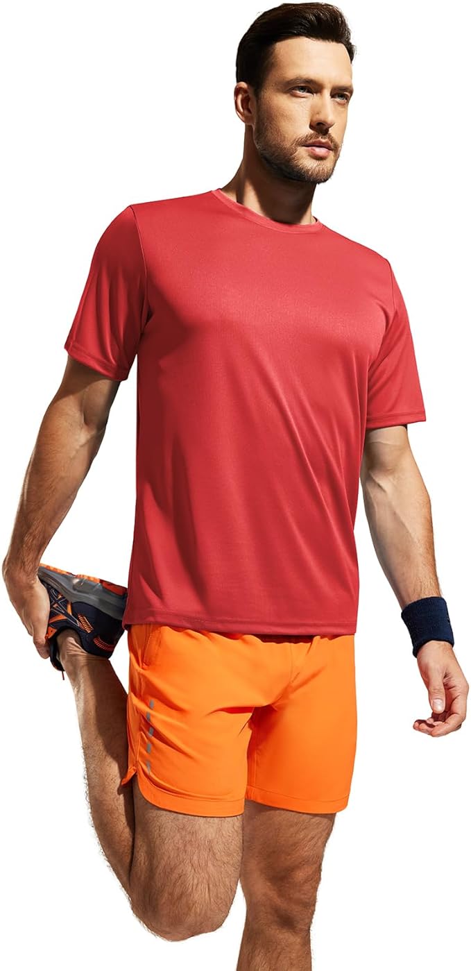 MIER Men's Quick Dry Workout Shirts Moisture Wicking Running Athletic Performance T-Shirts Recycled Polyester Top Tee-StrideForce Fitness
