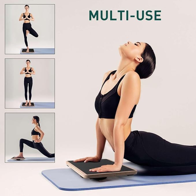 Wooden Wobble Board for Adults - Anti-Slip Balance Board for Stand-Desk Core Strength Therapy-StrideForce Fitness