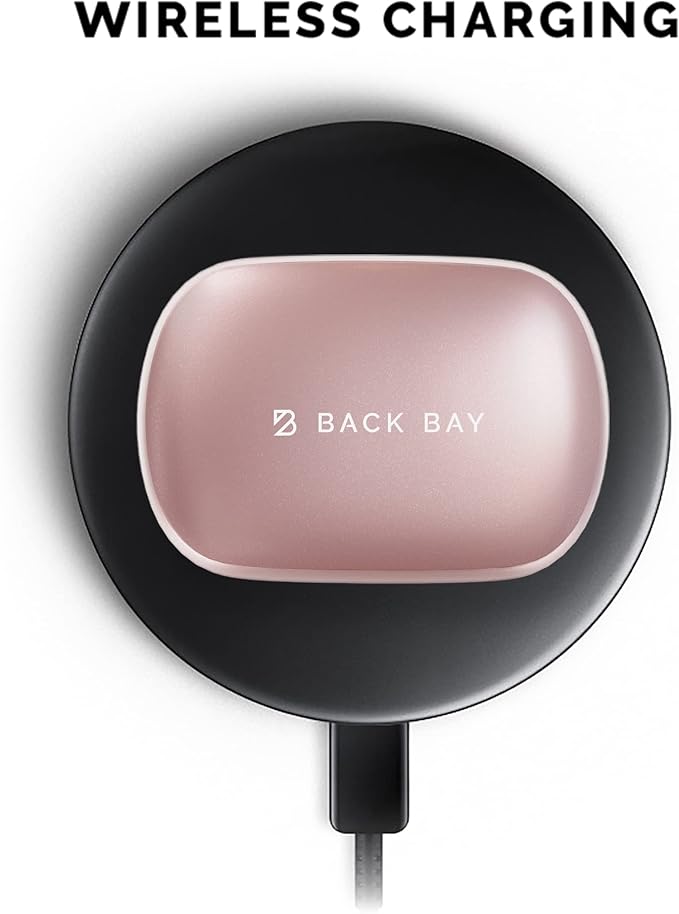 Rose Gold Wireless Running Earbuds for Women. Pink Bluetooth Sport Earbuds for Running, 80 Hour Long Battery Life Over the Ear with EarHooks, Wrap Around Ear buds with Microphone, Earphones-StrideForce Fitness