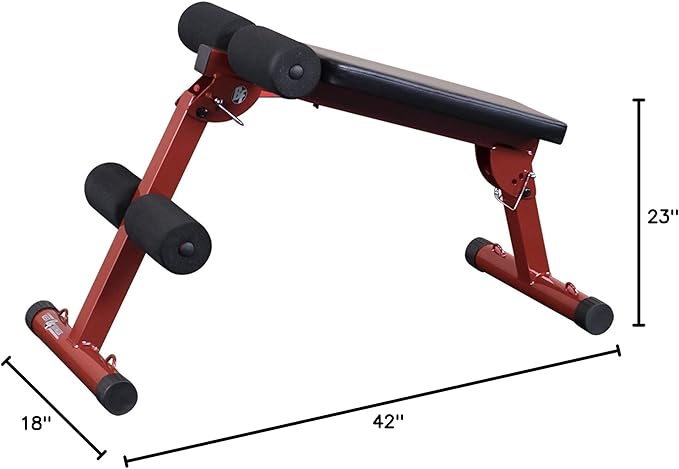 Body-Solid Best Fitness Ab Board (BFAB10), 6-Pack Abs Machine Exercise Equipments for Strength Training Home Gym Workouts Bench-StrideForce Fitness