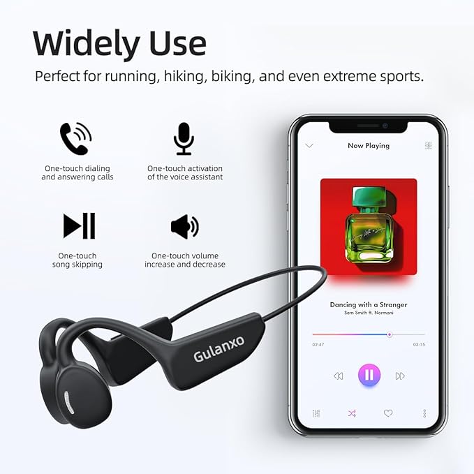 Open Ear Headphones, Open Wireless Earphones, 15HBluetooth Playback 5.3 Sports Earphones, Built-in Microphone, Suitable for Sports Running,Exercise (Black)-StrideForce Fitness