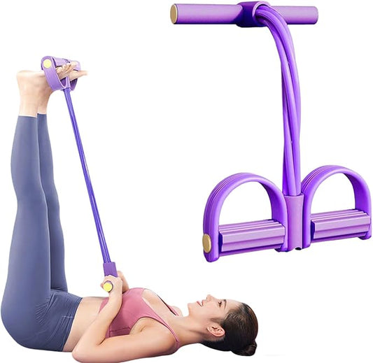 2025 Upgrade Multifunction Tension Rope or Exercise Sit Up Exercise Equipment,Pedal Ankle Puller,Bands-6 Tube Pedal Ankle Puller for Women Men-StrideForce Fitness