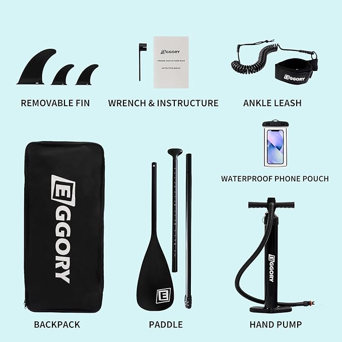 Inflatable Paddle Board,Stand Up Paddle Board Set, Extra Wide SUP Board with Removable Fin, Floating Paddle, Hand Pump, Waterproof Phone Pouch,Traveling Board-StrideForce Fitness