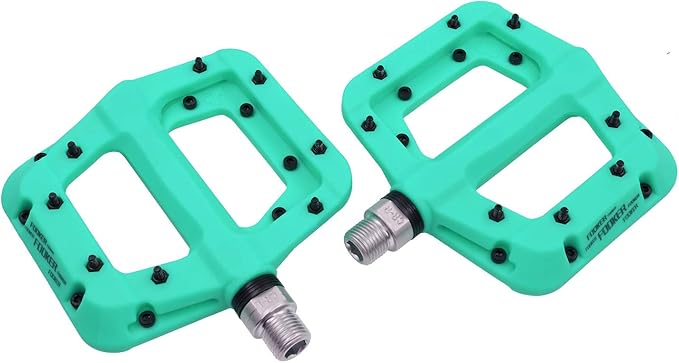 FOOKER MTB Pedals Mountain Bike Pedals 3 Bearing Non-Slip Lightweight Nylon Fiber Bicycle Platform Pedals for BMX MTB 9/16"-StrideForce Fitness