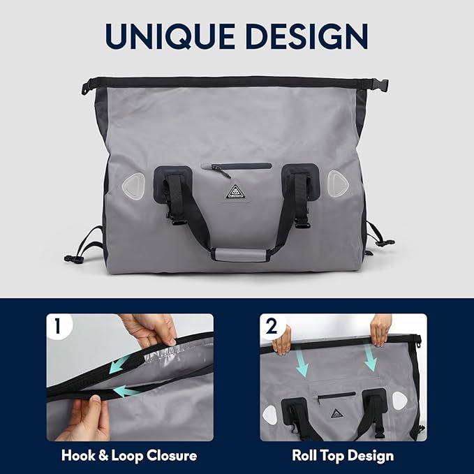 Haimont Waterproof Duffel Bag Roll-top Dry Duffel Bag with Quick-fixed Straps for Motorcycling, Rafting, Boating, SUP, Kayaking, Travel, 50L/70L-StrideForce Fitness