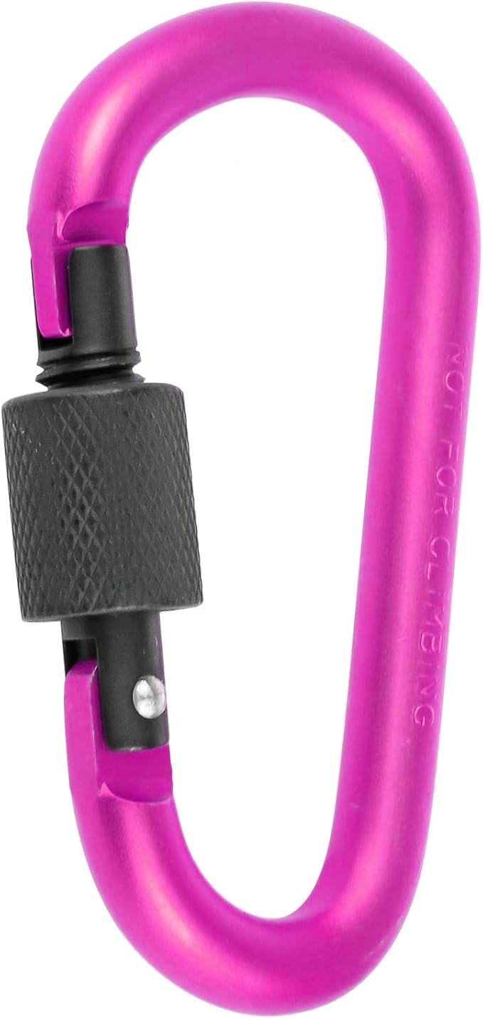 10 Pack Aluminum D Ring Key Rings Hiking Clips Locking Carabiner for Hiking Camping Fishing and Outdoor Use,Clips with Screw Gate Multicolored-StrideForce Fitness