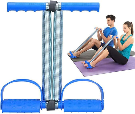 Elastic Sit Up Equipment, Pull Rope Dual Spring Tension Foot Pedal Sit Up Equipment for Abdominal, Leg Exerciser Tummy Trimmer Sport Fitness Slimming Training Bodybuilding at Home Gym-StrideForce Fitness