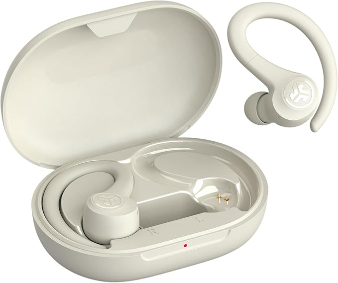 JLab Go Sport+ Wireless Workout Earbuds Featuring C3 Clear Calling, Secure Earhook Sport Design, 35+ Hour Bluetooth Playtime, and 3 EQ Sound Settings (Sand)-StrideForce Fitness