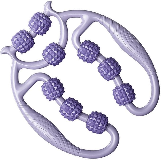 HEEPDD 9 Wheels Muscle Roller, Leg Massager Muscle Relaxation Stretching Roller Foam Roller Deep Tissue Massager for Thigh Arms Leg Waist (Purple)-StrideForce Fitness