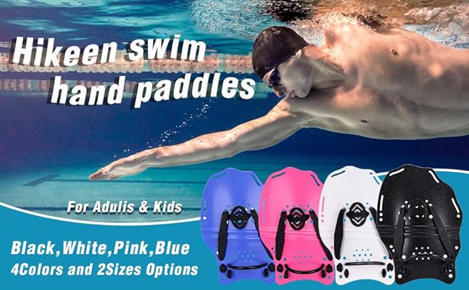 Hikeen Swim Paddle Hand for Adult and Junior, Swim Training Hand Paddles with Adjustable Straps, Swimming Hand Paddles for Training-StrideForce Fitness