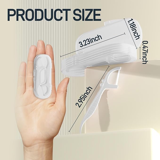 Holy Rose Dental Floss Picks Holder, Mini Flossers Portable Case 6 Box, Mint Flavor for Double String Flossing 60 Count Providing Adults Travel with Perfect Oral Care