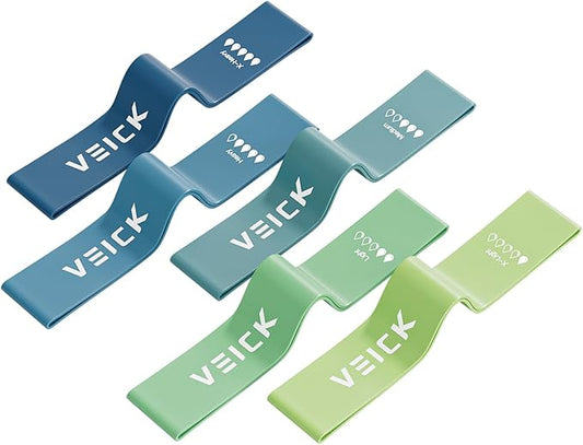 VEICK Resistance Loop Exercise Bands, Elastic Workout Bands for Men Women, Set of 5 Different Resistance Levels Stretch Band for Home Fitness Stretching Strength Training Physical Therap-StrideForce Fitness