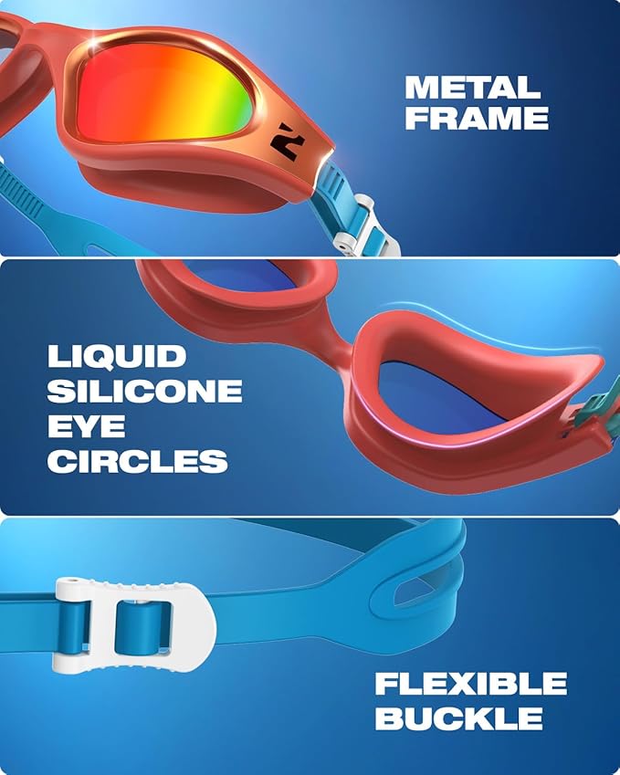 ZIONOR G1 Nava Super Anti-Fog Unisex Swim Goggles Mirror/Bright Smoke Lens-StrideForce Fitness