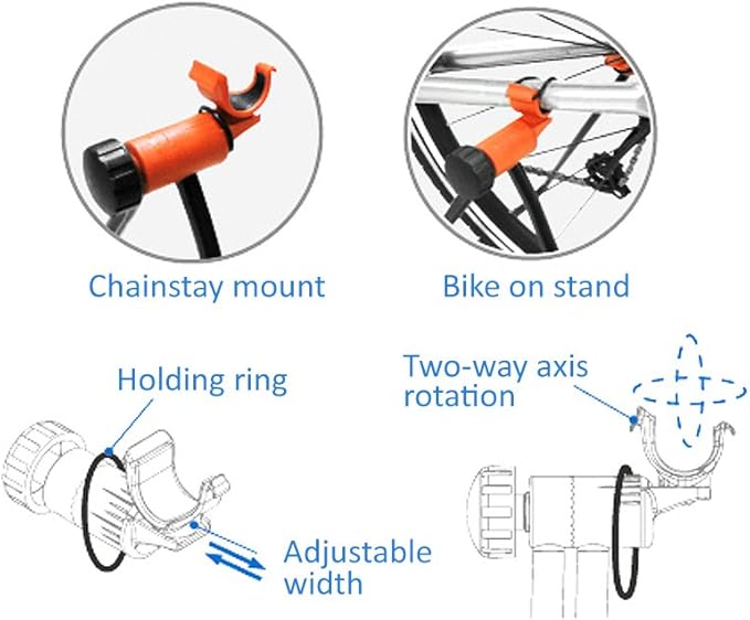 Ibera Easy Utility Bike Stand for 20"-29" - Adjustable & Foldable Bicycle Stand for Storage & Repair - Floor-Mounted & Scratch-Free Alloy Steel Rack - ideal Bicycle Storage for Indoor Garage-StrideForce Fitness