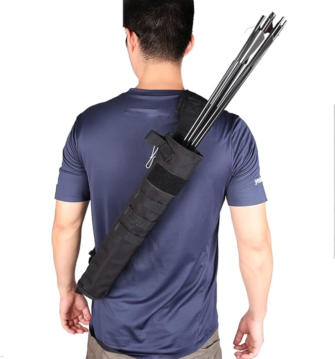 KRATARC Archery Lightweight Back Arrow Quiver Dual Use Foldable Compact Hip Arrows Bag with Molle System Hanged for Target Shooting-StrideForce Fitness