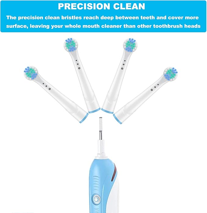Replacement Toothbrush Heads for Oral B Electric Precision Clean Compatible with Oralb Brush Heads - 16 Pack