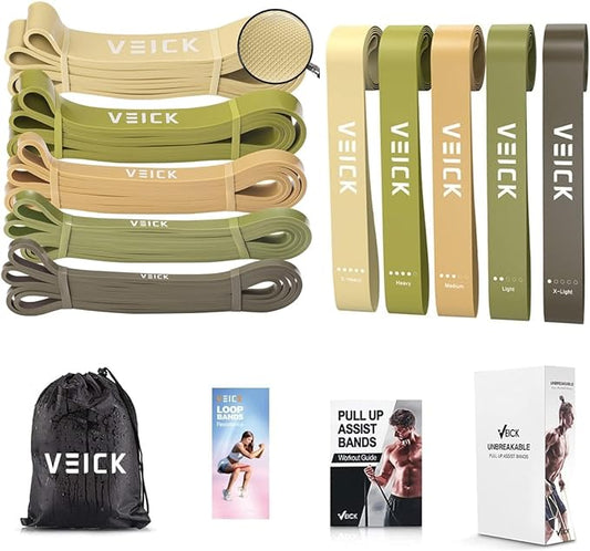 VEICK Resistance Bands for Working Out, Exercise Bands, Workout Bands, Pull Up Assistance Bands, Long Heavy Stretch Bands Set for Men and Women, Power Weight Gym at Home Fitness Equipment-StrideForce Fitness