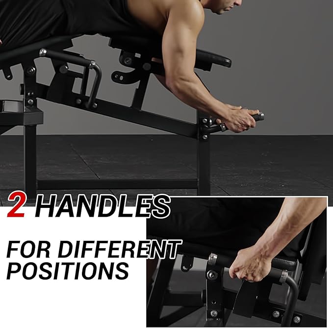 GMWD Leg Extension and Curl Machine, Single Leg Extension, Lying Leg Curl, Standing Leg Curl, Adjustable Leg Exercise Bench with Plate Loaded, Leg Machine Home Gym, Red-StrideForce Fitness