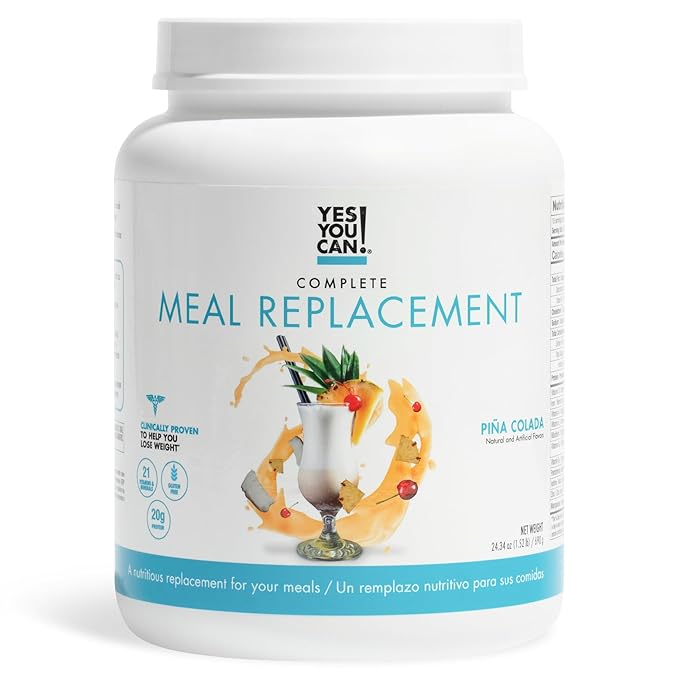 Yes You Can! Complete Meal Replacement - 15 Servings, 20g of Protein, 0g Added Sugars, Over 20 Vitamins and Minerals - All-in-One Nutritious Meal Replacement Shake (Piña Colada)-StrideForce Fitness