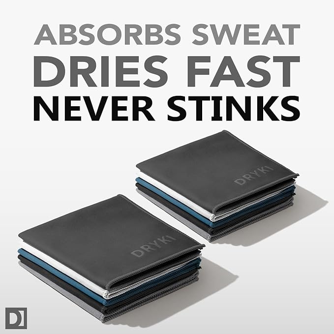 Pocket-Sized Sweat Towels - The Original Sweat Absorbing Handkerchiefs - Quick-Dry Microfiber Sweat Rags for Face, Hands, & Body - Men & Women - Gym, Sports, and Work (Neutrals: 10 Pack)-StrideForce Fitness