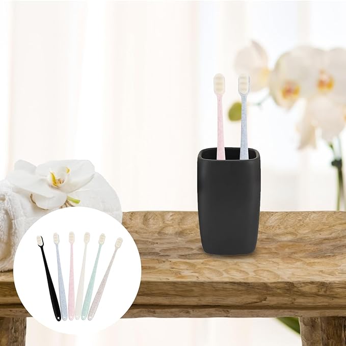 Luxshiny 6pcs Soft Bristle Toothbrushes with Ergonomic Anti-Slip Handle Deep Clean for Sensitive Gums Oral Care Supplies for Travel and Home Use