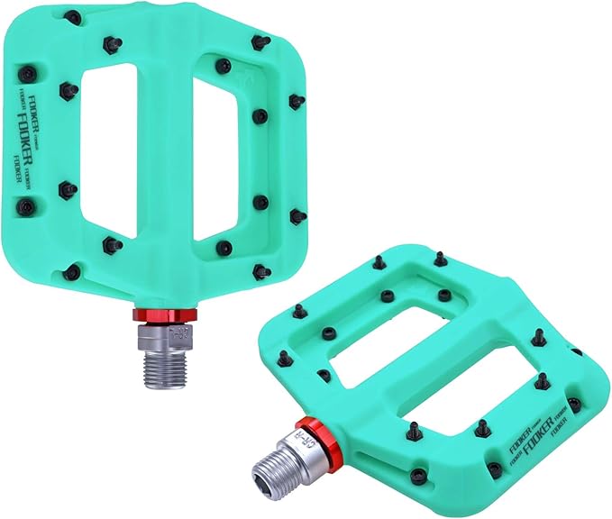 FOOKER MTB Pedals Mountain Bike Pedals 3 Bearing Non-Slip Lightweight Nylon Fiber Bicycle Platform Pedals for BMX MTB 9/16"-StrideForce Fitness