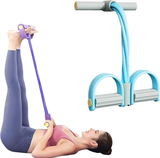 2025 Upgrade Multifunction Tension Rope or Exercise Sit Up Exercise Equipment,Pedal Ankle Puller,Bands-6 Tube Pedal Ankle Puller for Women Men-StrideForce Fitness