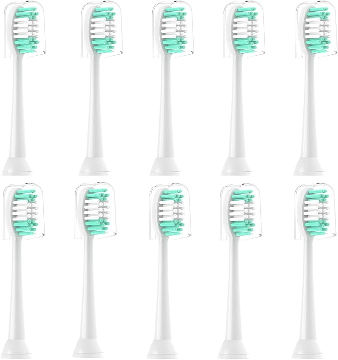 AquaSonic Replacement Toothbrush Heads 10 Pack Everystep Compatible with Black Series Pro, Duo Series Pro, White