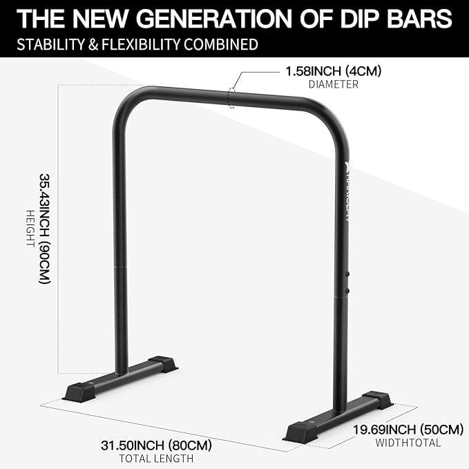 2025 Upgrade World's Best Strongest Premium Dip Bars With Adjustable Ultra-Stable Settings & Non-Slip Feet - USA Original Patent, Designed, Shipped, Warranty-StrideForce Fitness