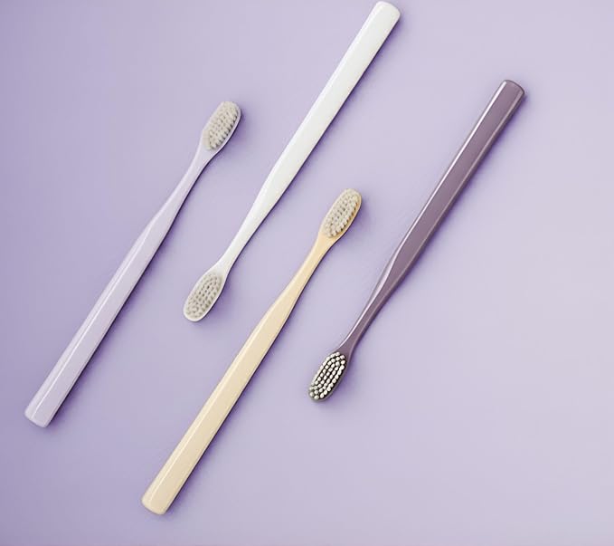 DASOM Soft Toothbrushes (Regular Size Head), Periodontist Design Tapered Bristles for Sensitive Teeth & Receding Gums 10 Count, Assorted Colors