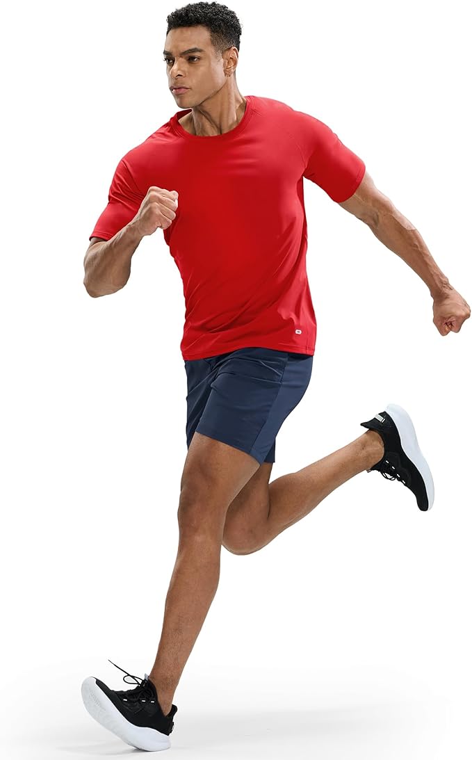 MIER Men's Dry Fit Workout T-Shirts Athletic Running Tee Short Sleeve Crew Neck Gym Tops, Polyester, Moisture Wicking-StrideForce Fitness