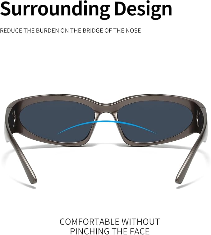 SOAR&EAGLE Y2K 3Pack Polarized sunglasses Wrap Around Men's Women's sunglasses Fashion Sport Shades Sun Glasses-StrideForce Fitness