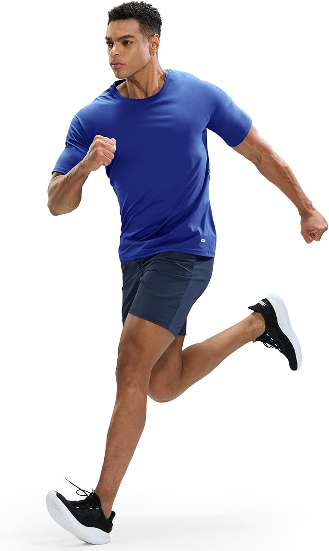 MIER Men's Dry Fit Workout T-Shirts Athletic Running Tee Short Sleeve Crew Neck Gym Tops, Polyester, Moisture Wicking-StrideForce Fitness