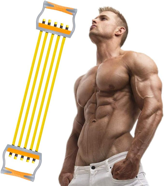 TOCO FREIDO Chest Expander | Arm Training, 5 Tubes Ajustable Arm Strength Trainer, Exercise Resistance Bands for Home Fitness Muscle Training Body Building-StrideForce Fitness