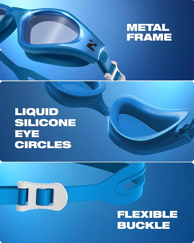 ZIONOR G1 Nava Super Anti-Fog Unisex Swim Goggles Mirror/Bright Smoke Lens-StrideForce Fitness