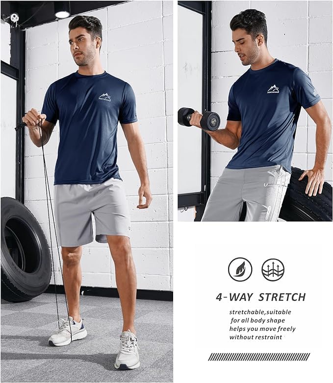 NORTHYARD Men's UPF 50+ Sun Protection Shirts Swim SPF UV Quick Dry Short Sleeve T-Shirts for Athletic Fishing Rash Guard-StrideForce Fitness