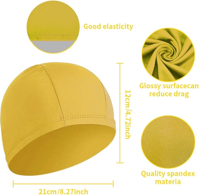 2pcs Cloth Swim Caps for Both Women & Men & Kids Fabric Durable Non-Waterproof Elastic Swimming Pool Cap Bathing Cap for Long and Short Hair-StrideForce Fitness