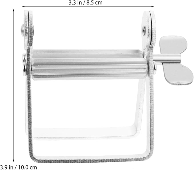 Healifty Metal Toothpaste Tube Squeezer - Rolling Toothpaste Squeezer, Paint Tube Wringer for Toothpaste, Artist, Hair Salon, Painter (Silver)