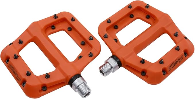 FOOKER MTB Pedals Mountain Bike Pedals 3 Bearing Non-Slip Lightweight Nylon Fiber Bicycle Platform Pedals for BMX MTB 9/16"-StrideForce Fitness