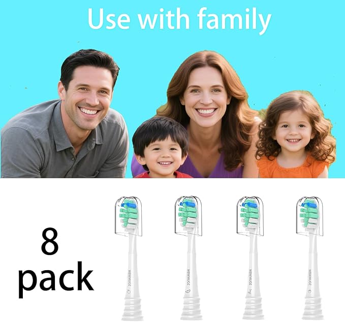 Toothbrush Replacement Heads Compatible with Philips Sonicare, 8 Pack