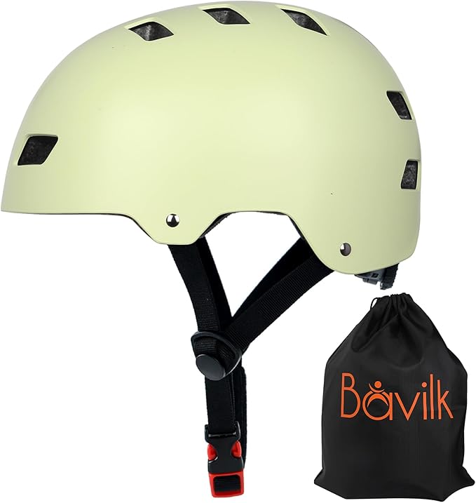 Bike Helmet 3 Sizes for Teenager Kids Youth Adults,Bavilk Skateboard Helmet Adjustable Multi-Sport Bicycle Cycling Scooter Roller Skate Inline Skating Rollerblading for Girls Boys Women Men Teen-StrideForce Fitness