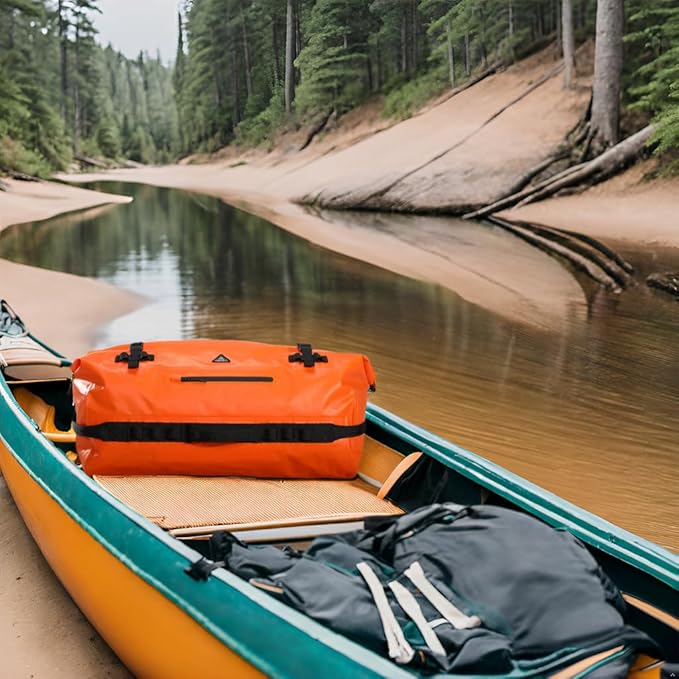 Haimont Large Waterproof Duffel Backpack Roll-Top Heavy Duty Dry Duffle Bag for Boating, Travel, Motorcycle, Kayaking, Camping, 60L-StrideForce Fitness