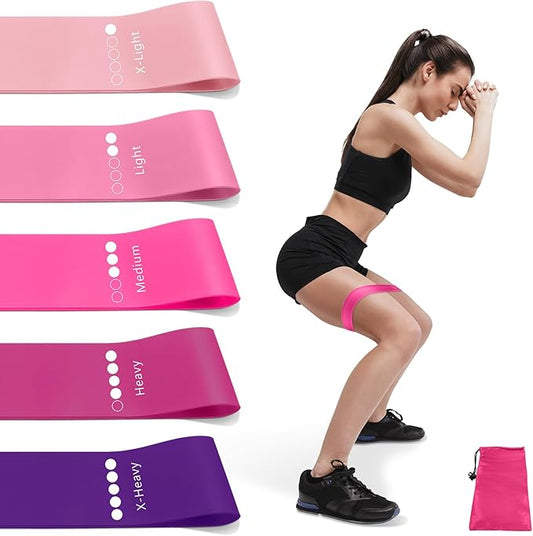 Resistance Bands for Working Out, Exercise Bands Resistance Bands Set with 5 Resistance Levels, Multi-Colored Workout Bands for Indoor & Outdoor Fitness, Leg Strength Training, Yoga-StrideForce Fitness