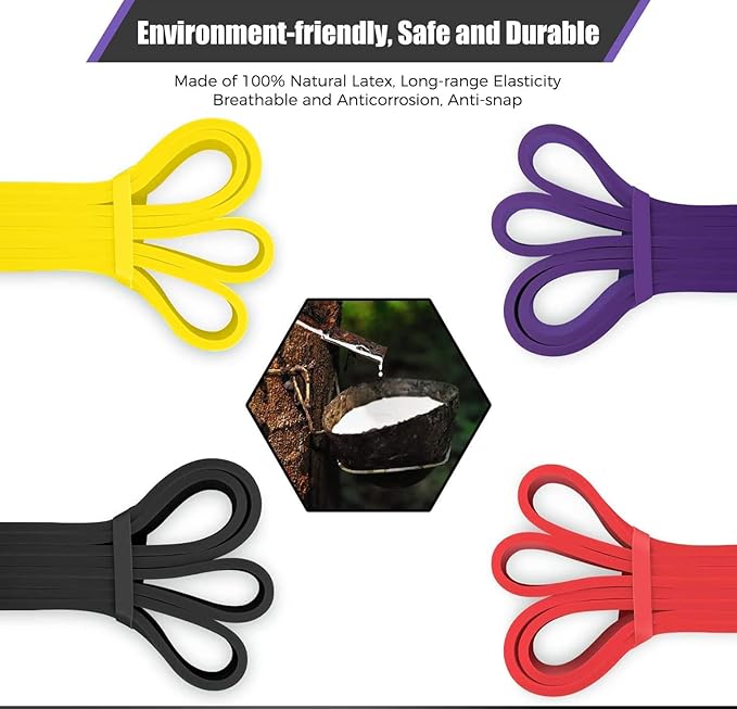 VEICK Resistance Bands for Working Out, Exercise Bands, Workout Bands, Pull Up Assistance Bands, Long Heavy Stretch Bands Set for Men and Women, Power Weight Gym at Home Fitness Equipment-StrideForce Fitness