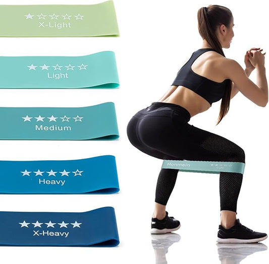 Resistance Bands for Working Out, Exercise Bands with 5 Resistance Levels Fit for Home Fitness, Strength Training, Natural Latex Resistance Band Include Instruction Guide and Carry Bag-StrideForce Fitness