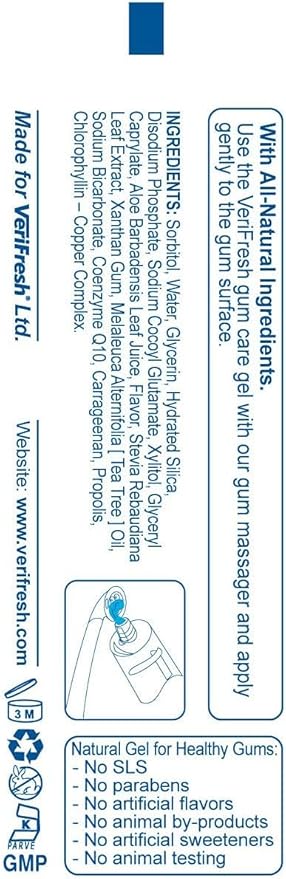 Gum Stimulator/Massager and All Natural Gum Gel - VeriFresh - Gum Care Kit for Healthy Gums