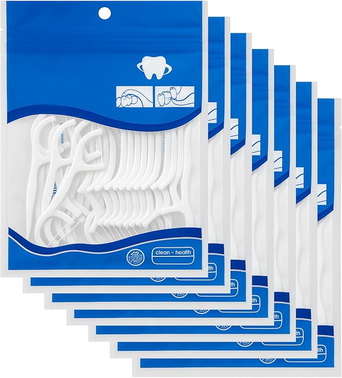 Dental Floss Picks Tooth Flossers with Toothpick End, Soft Flexible Thread for Gum Care, Easy Grip Handle for Teeth Cleaning, Oral Hygiene Tool for Daily Use, Travel & Home, 350 Count