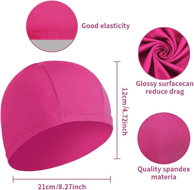 2pcs Cloth Swim Caps for Both Women & Men & Kids Fabric Durable Non-Waterproof Elastic Swimming Pool Cap Bathing Cap for Long and Short Hair-StrideForce Fitness