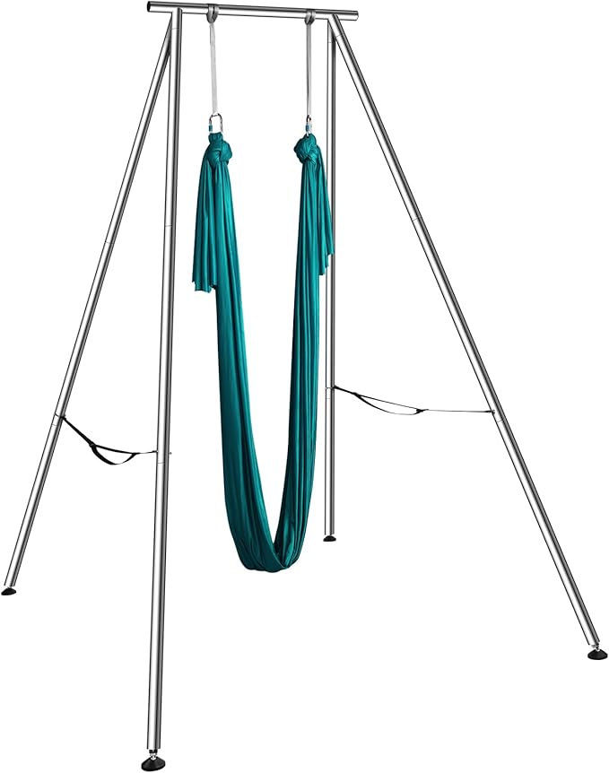VEVOR Aerial Yoga Frame, 9.67 ft Height Swing Stand, Max 551.15 lbs Load Chrome-Plated Steel Pipe Inversion Yoga Rig for Indoor Outdoor Use-StrideForce Fitness