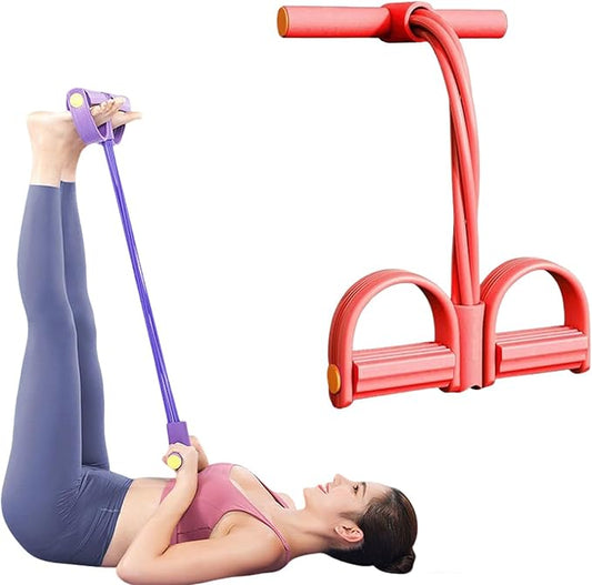 2025 Upgrade Multifunction Tension Rope or Exercise Sit Up Exercise Equipment,Pedal Ankle Puller,Bands-6 Tube Pedal Ankle Puller for Women Men-StrideForce Fitness